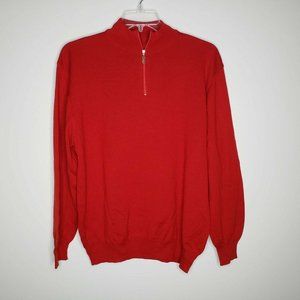 Gionfriddo Sweater Red 1/4 Zip Wool Blend Italian